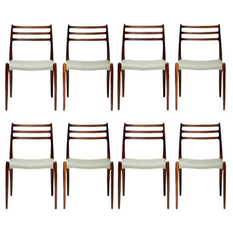 Niels O. Møller Model 78 Rosewood Dining Chairs, 1962