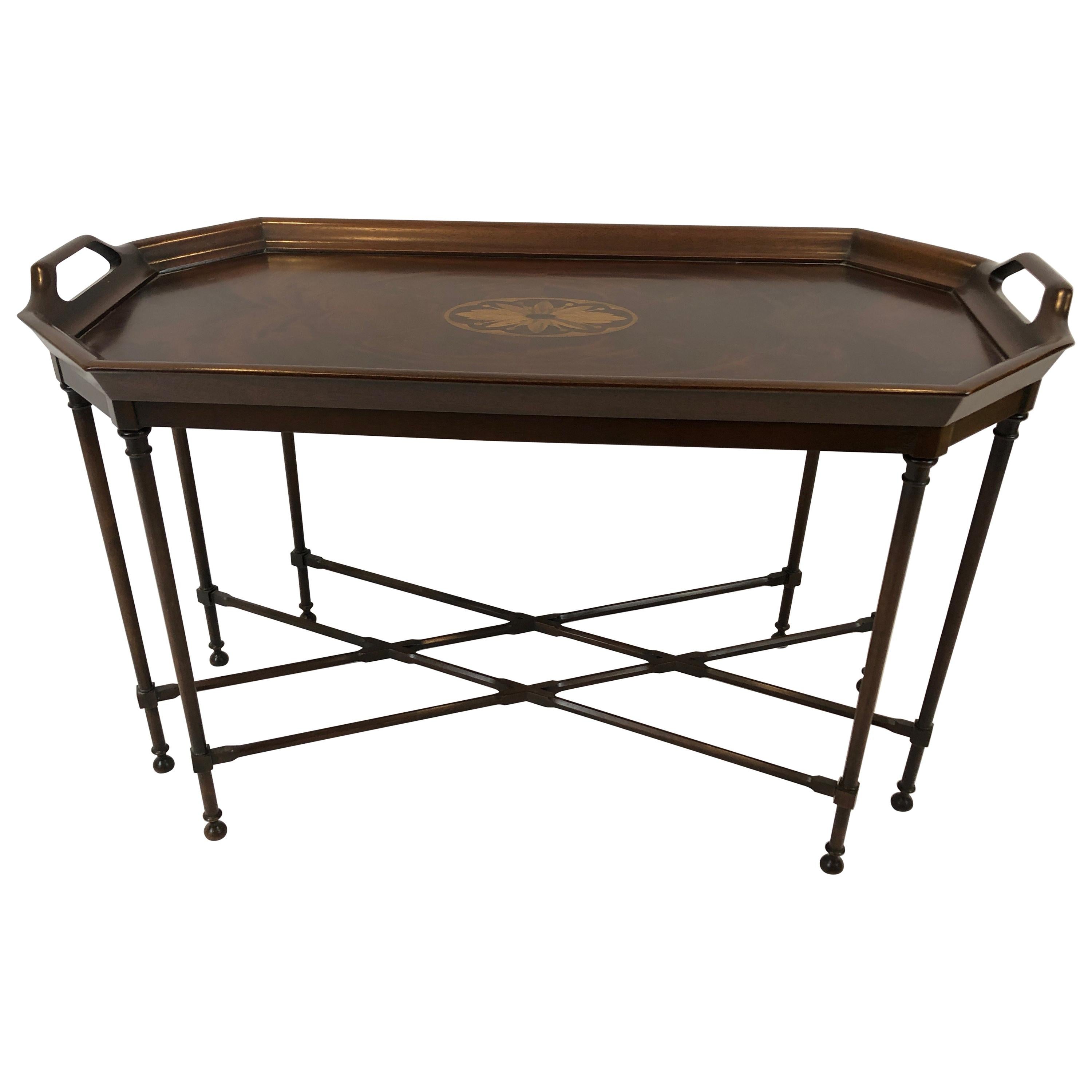 Antique Carved Flame Mahogany And Marble Coffee Table at 1stDibs