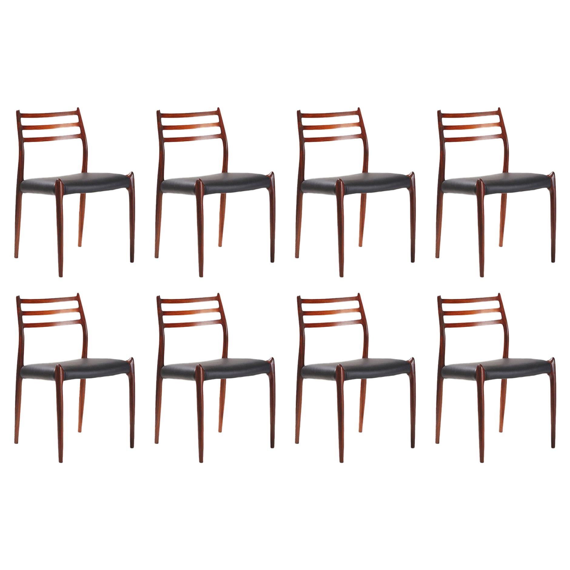 Niels O. Møller Model 78 Rosewood Dining Chairs, 1962