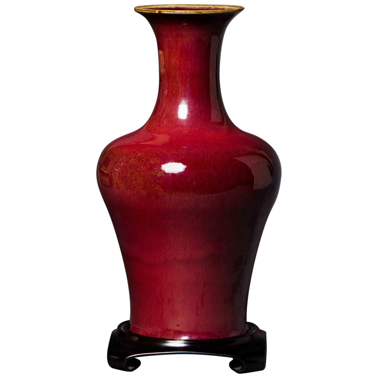 Oxblood Vase with Baluster Shape For Sale