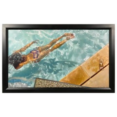 Carrie Graber "Cool" Giclee on Canvas Signed Numbered 1/25 Swimming Pool