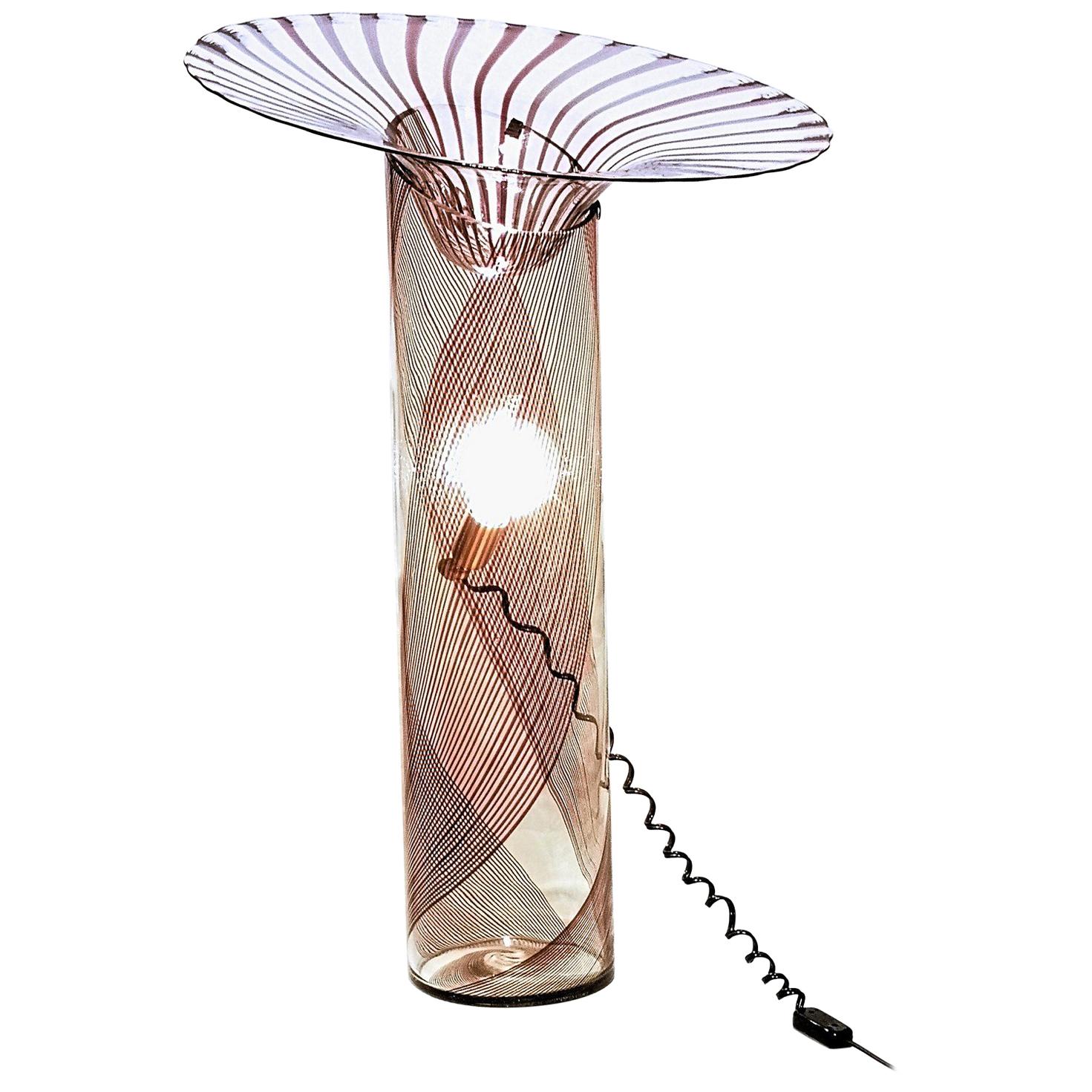 Lino Tagliapietra, 1972, Amethyst Filigree Ghibli Floor Lamp, the Artist Sunrise