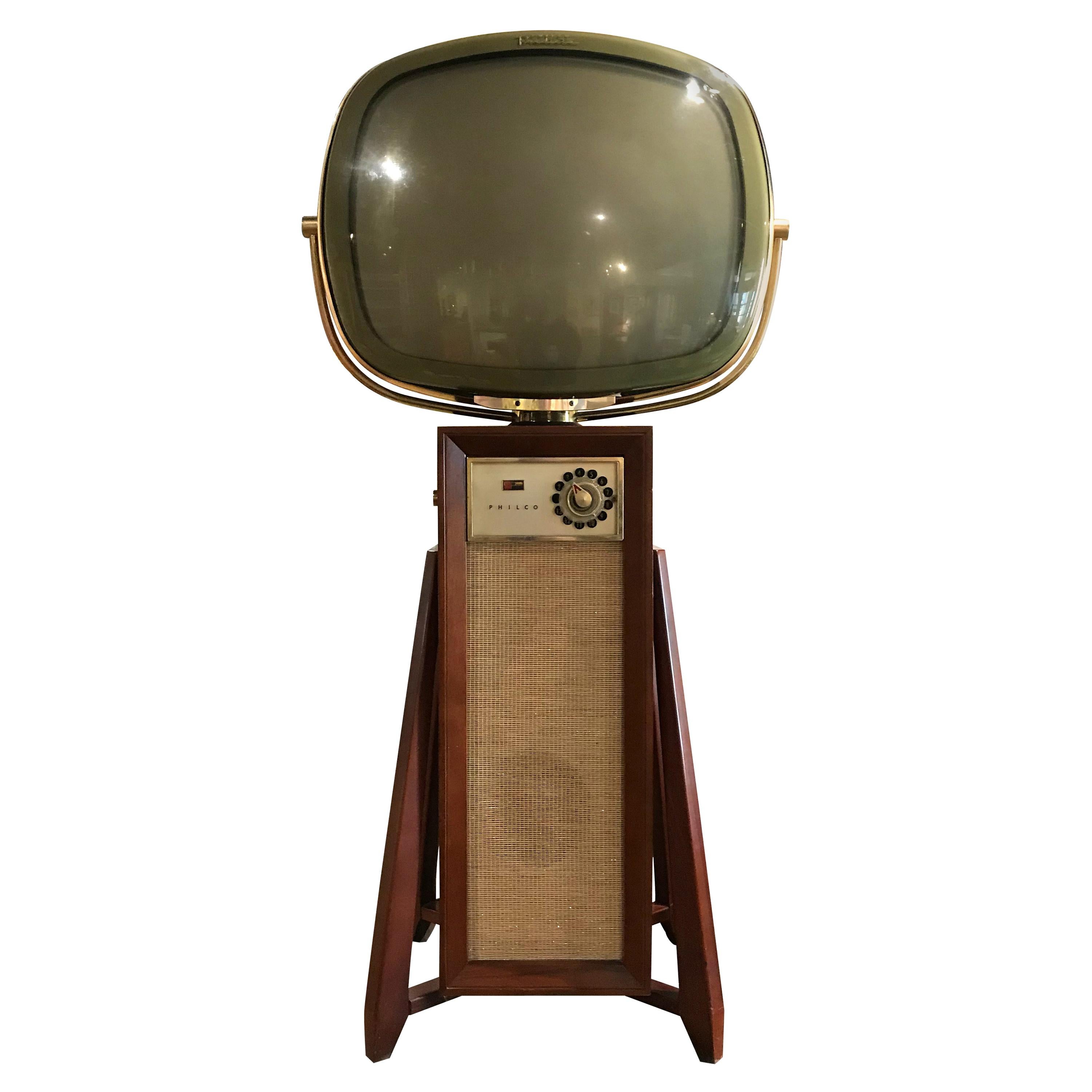 1960 Philco Predicta Continental 4730 Swivel Screen Television TV with Console