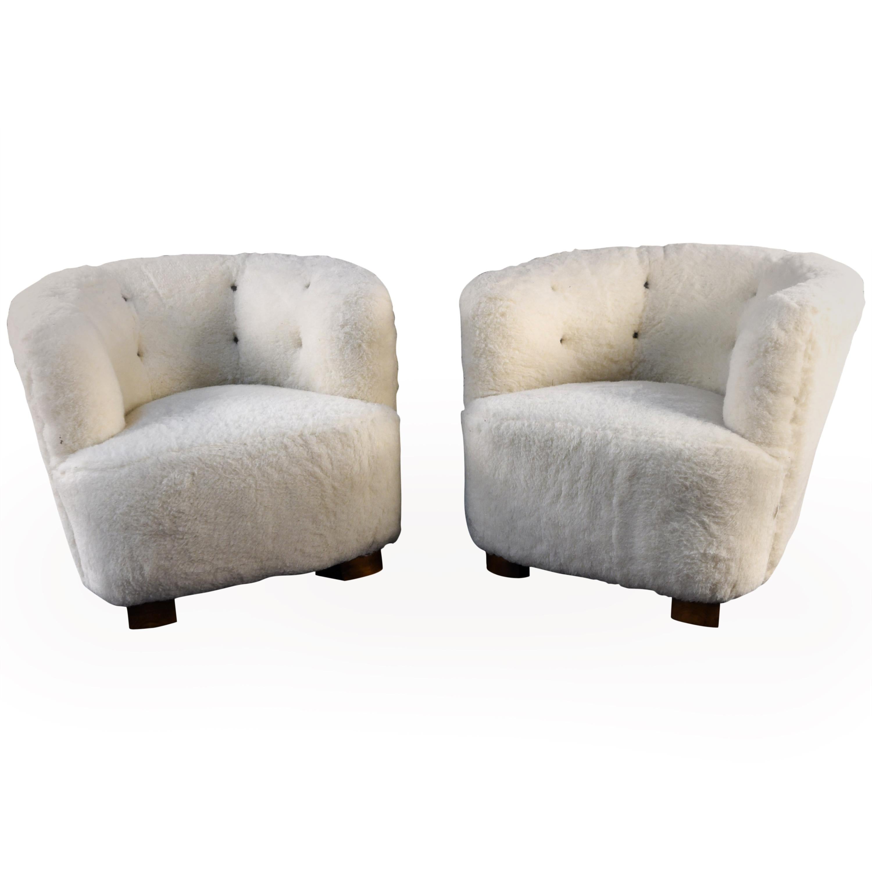 Viggo Boesen Style Pair of Lounge Chairs by Slagelse Mobelvaerk