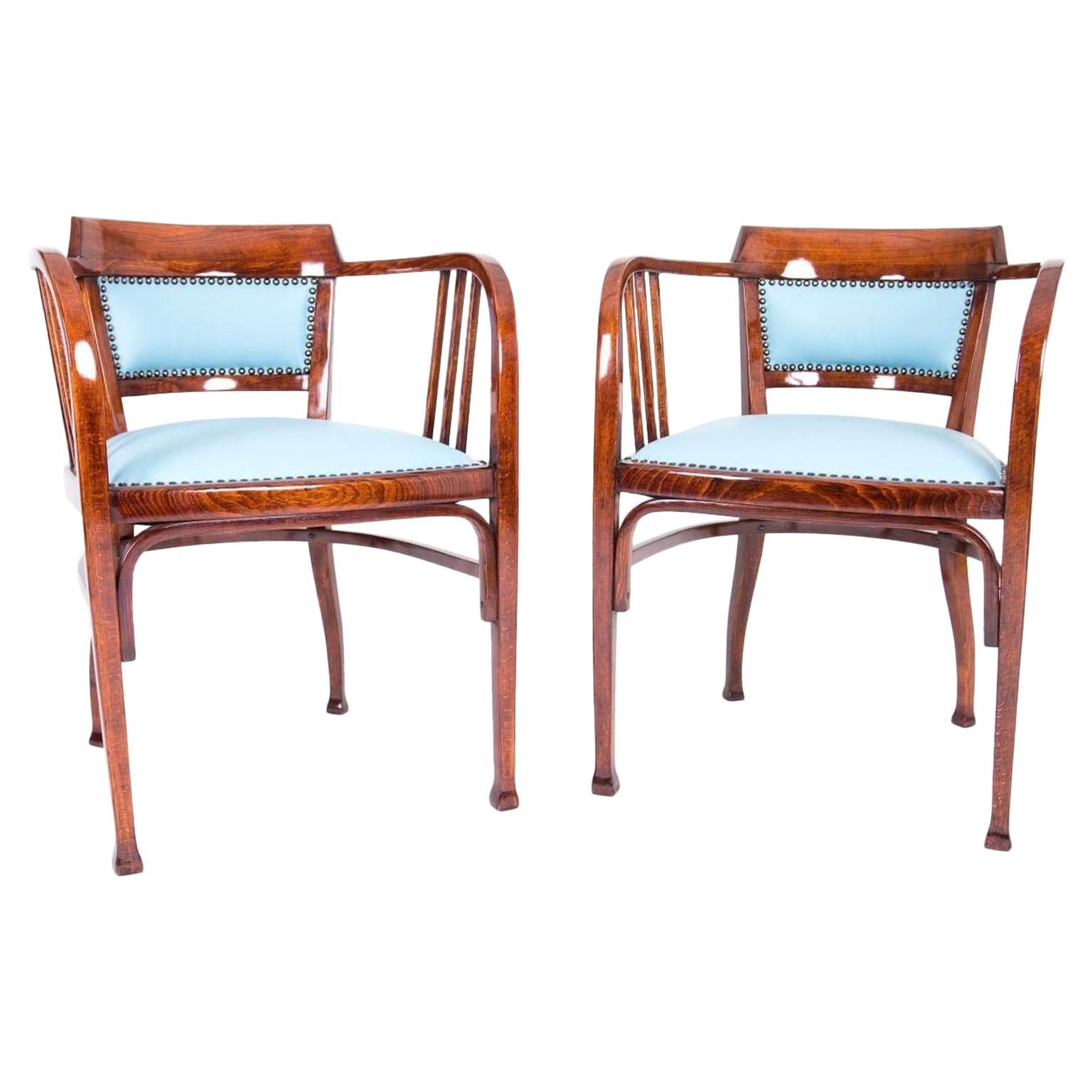 Art Nouveau Vienna Armchairs Attributed to Otto Wagner Thonet Gebruder