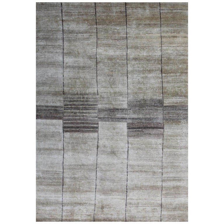Ivory Cream Beige Natural Silk Hand-Knotted Runner Size Rug In Stock ...