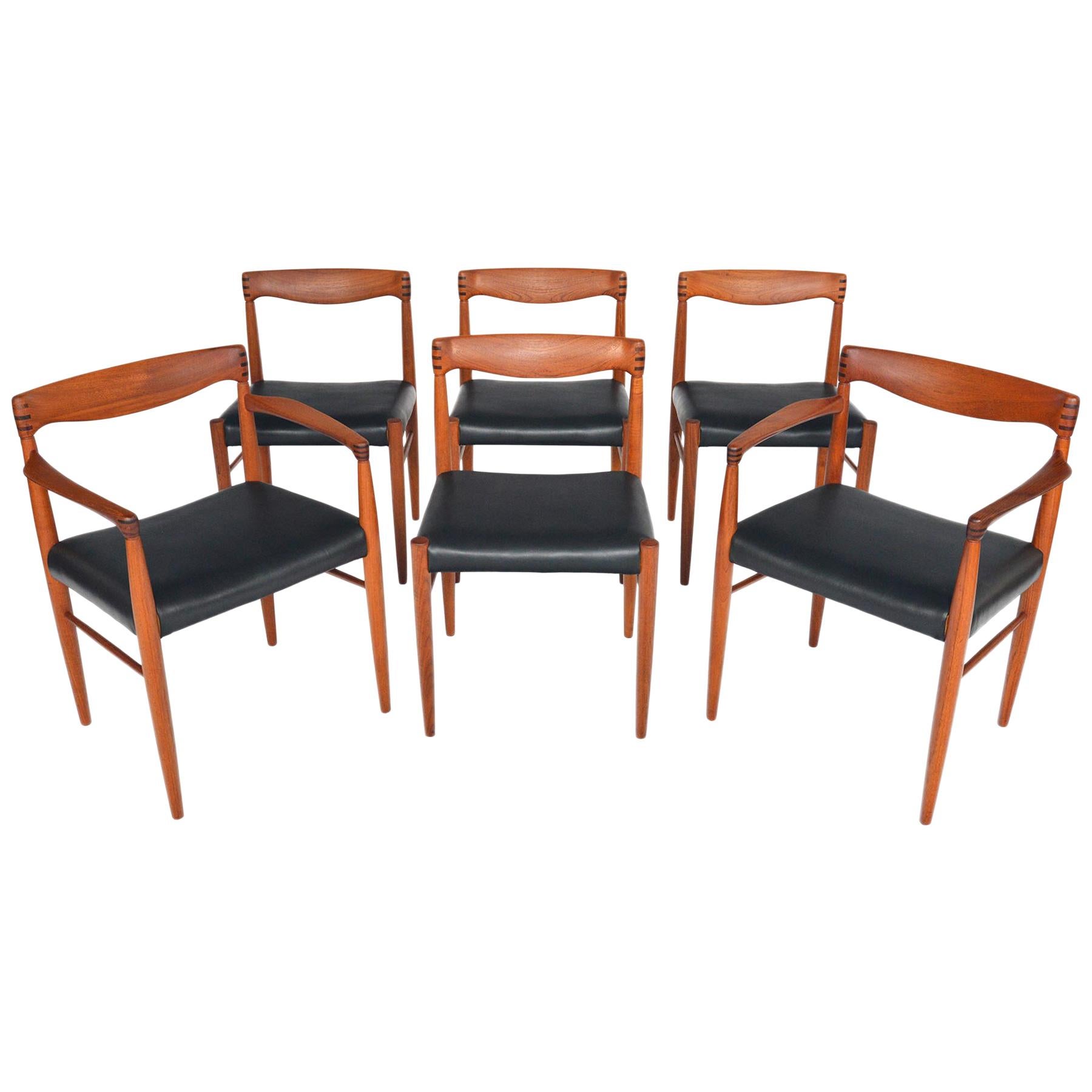 Set of Six H.W. Klein Teak and Rosewood Dining Chairs