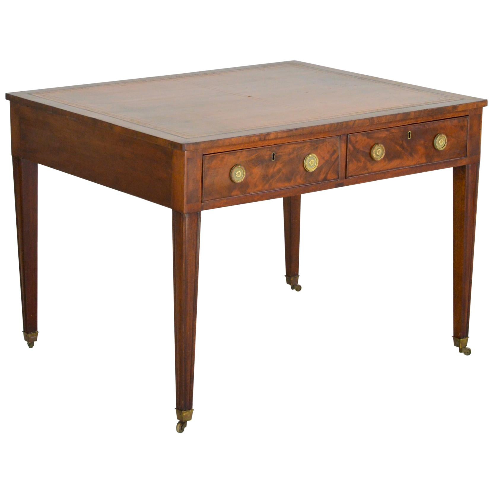 Regency Partners Desk or Writing Table of Mahogany For Sale