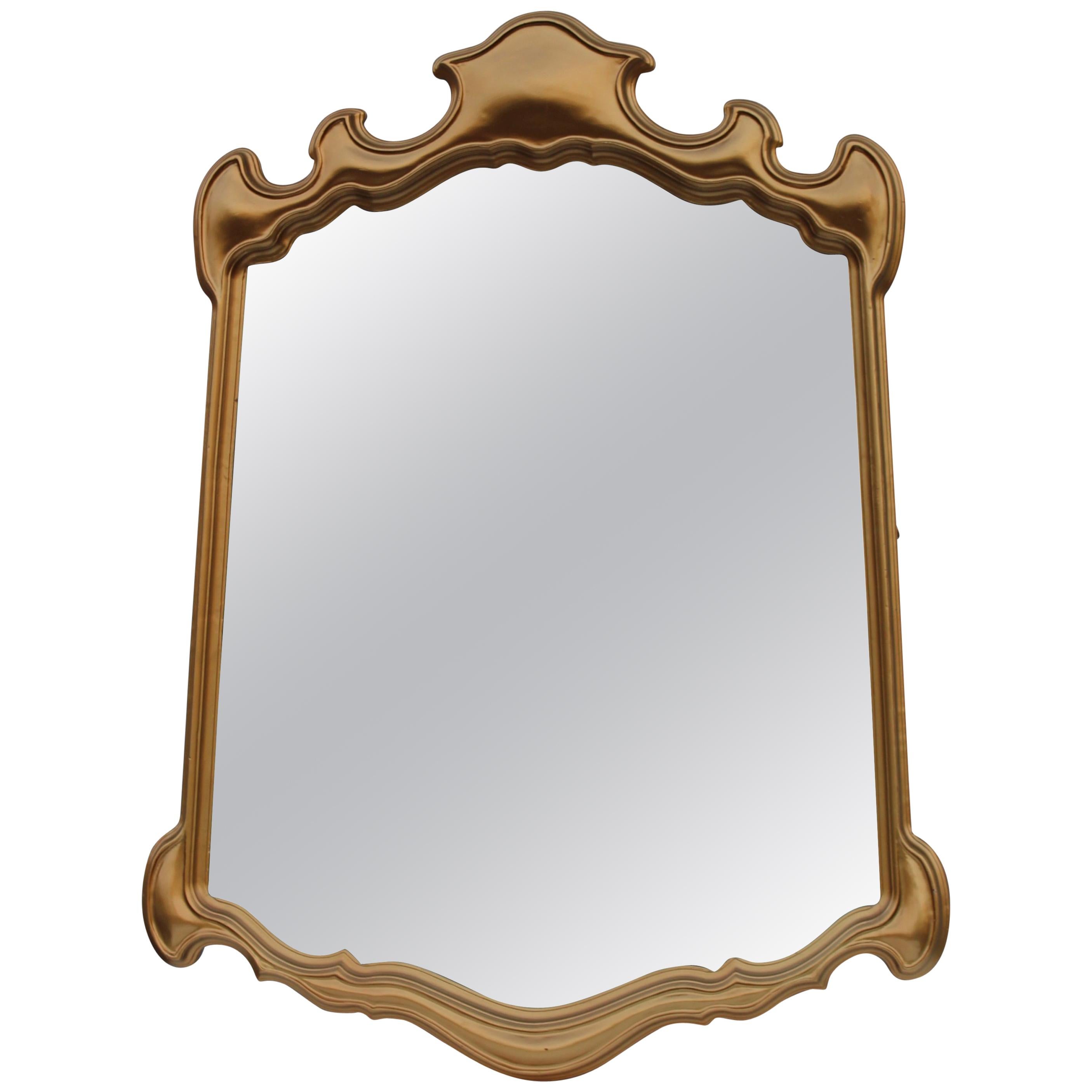 Large Modernist Mirror with Subtle Sculptural Details at 1stdibs