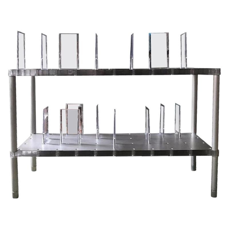 Kartell Lucite & Aluminum Partner Case System Modular Shelves by Alberto Meda 
