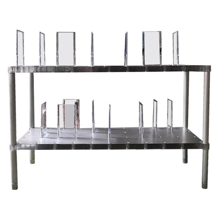 Kartell Lucite And Aluminum Partner Case System Modular Shelves By