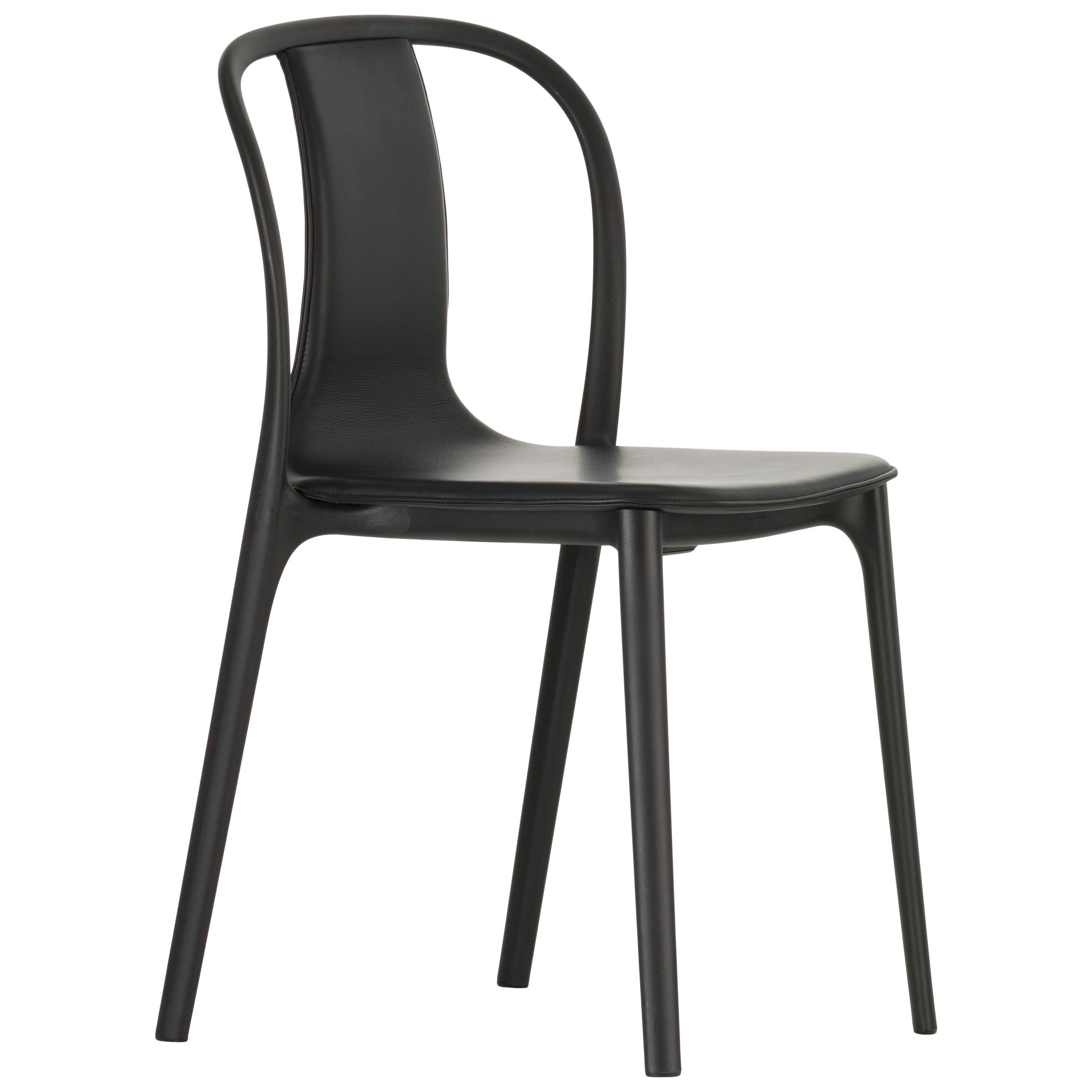 Vitra Belleville Chair in Asphalt Leather by Ronan & Erwan Bouroullec For Sale