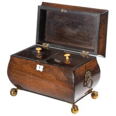 George III Period Mahogany Bombay Caddy