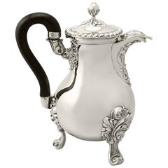 Antique French Silver Coffee Jug, circa 1830s