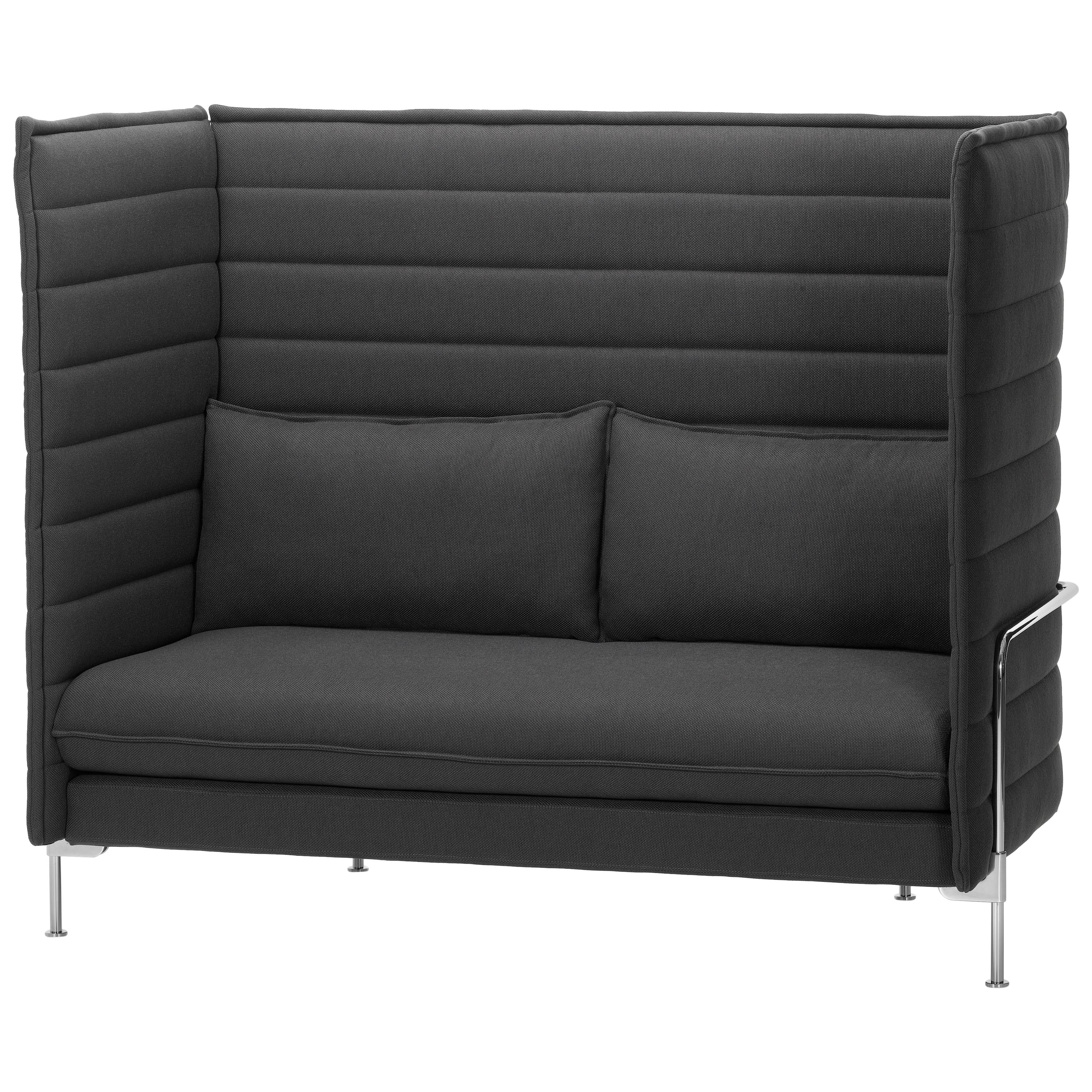 Vitra Alcove High Back 2-Seat Sofa in Dark Gray Volo by Ronan & Erwan Bouroullec For Sale