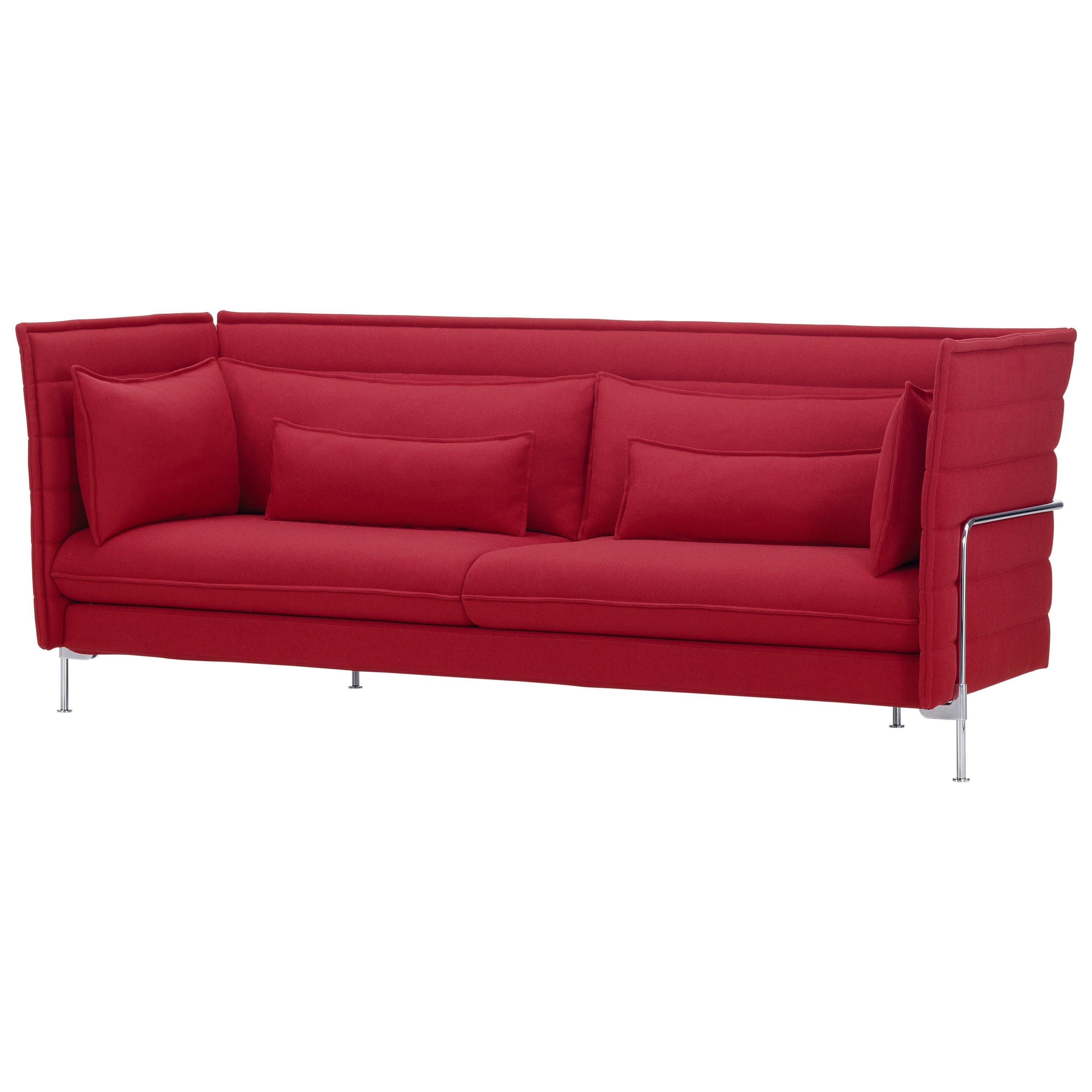 Vitra Alcove 3-Seater Sofa in Dark Red Laser by Ronan & Erwan Bouroullec For Sale