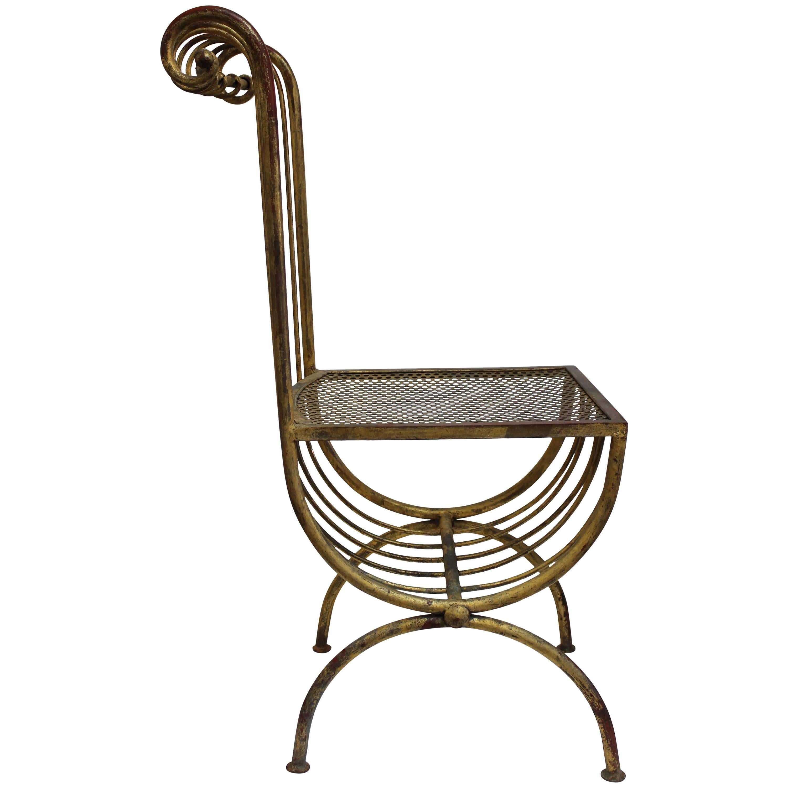 Metal Chair in the Style of Hollywood Regency