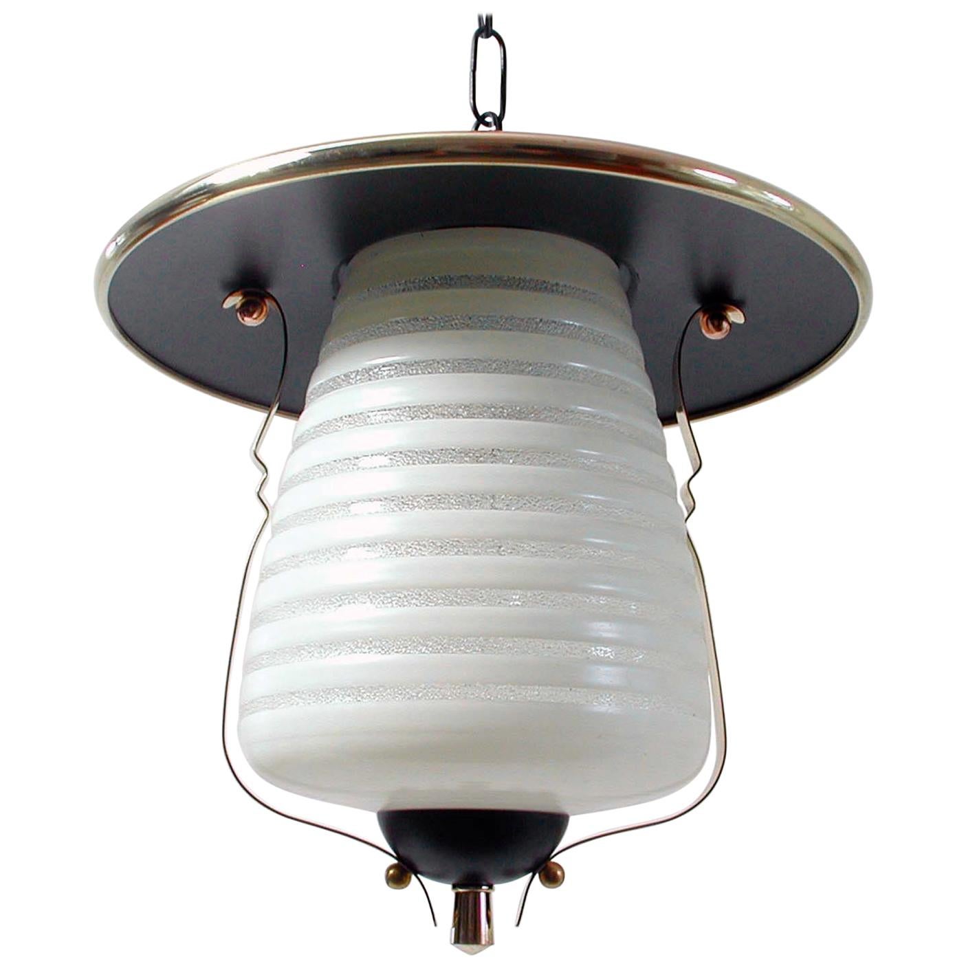Italian Midcentury Lantern Pendant, Ceiling Light, 1950s