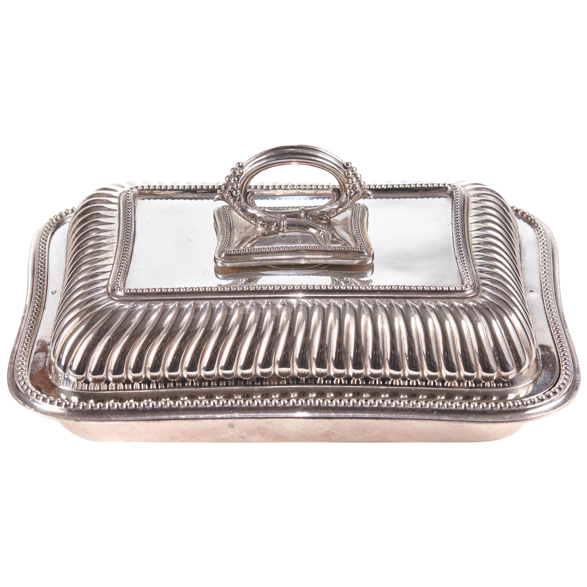 Antique Silver Plated Entree Dish, circa 1860 For Sale