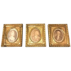 18th Century Set of Three Miniature Pressed Brass Frames