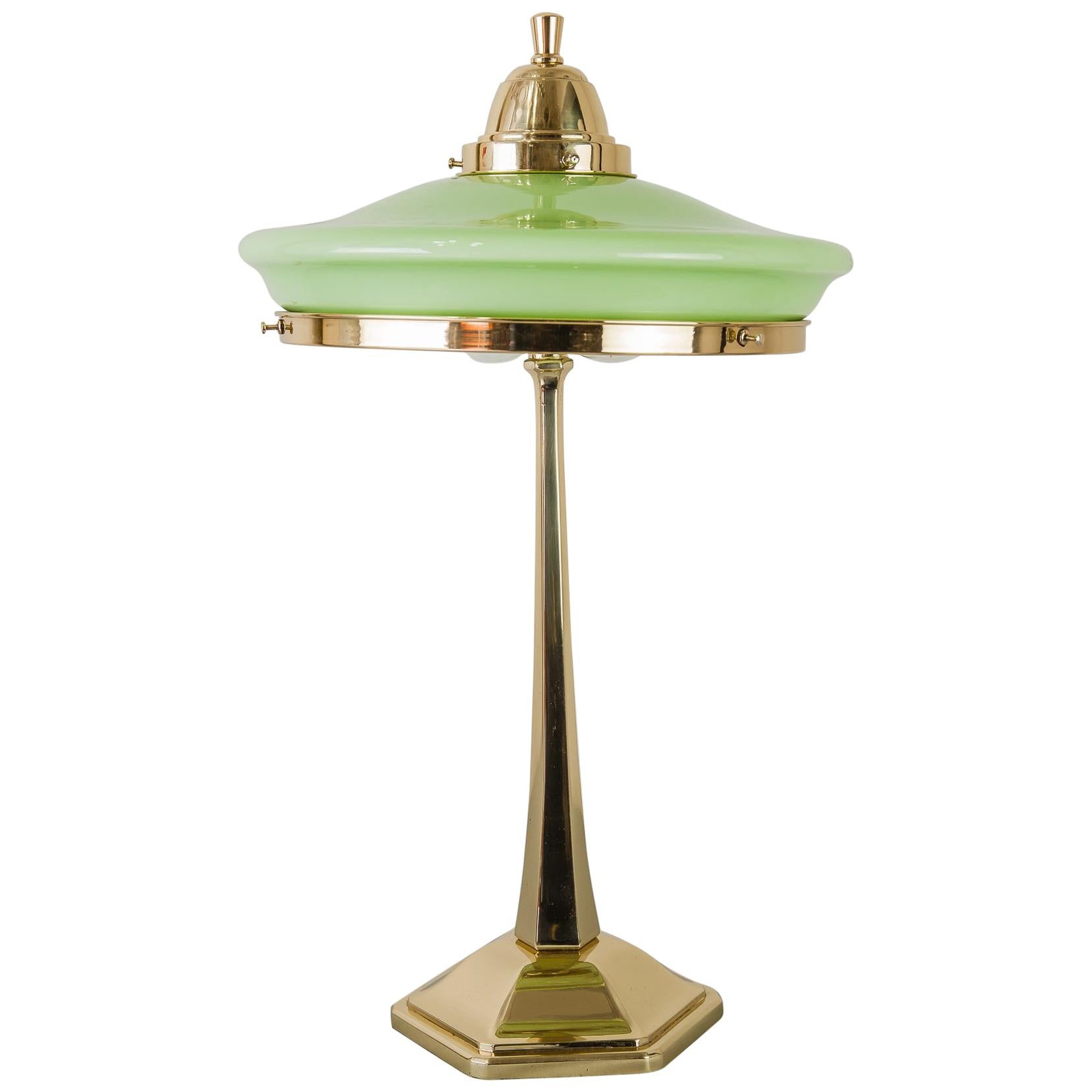 Jugendstil Table Lamp circa 1910s with Original Glass
