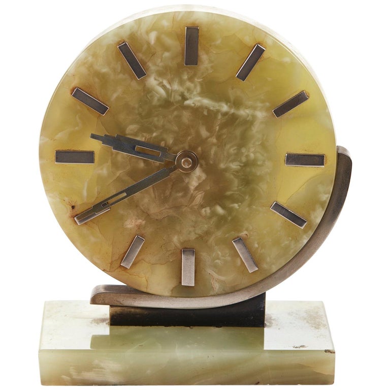 Unusual Art Deco Onyx Desk Clock For Sale At 1stdibs