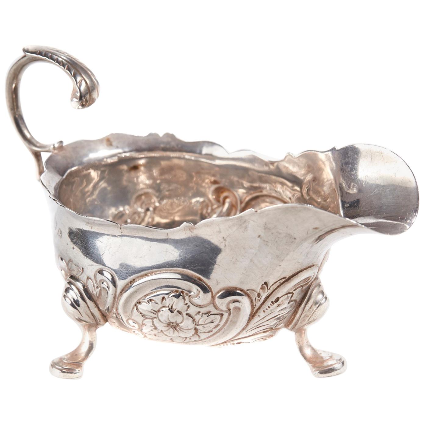 Victorian Solid Silver Sauce-Boat For Sale
