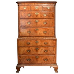 18th Century Veneered Walnut Tallboy