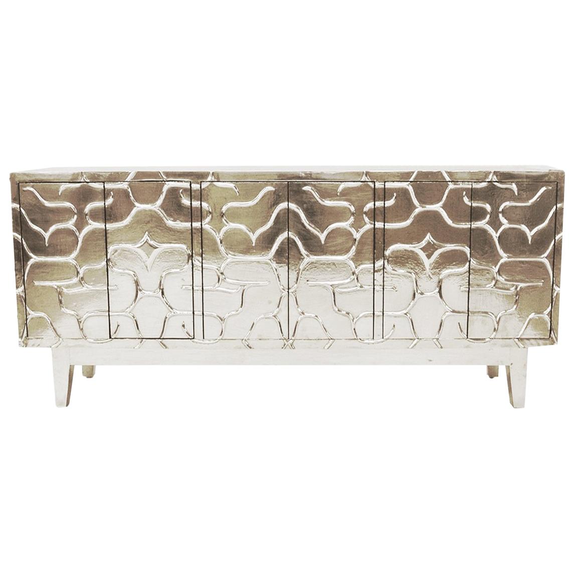 Mystique Credenza Metal Clad Over MDF by Stephanie Odegard For Sale