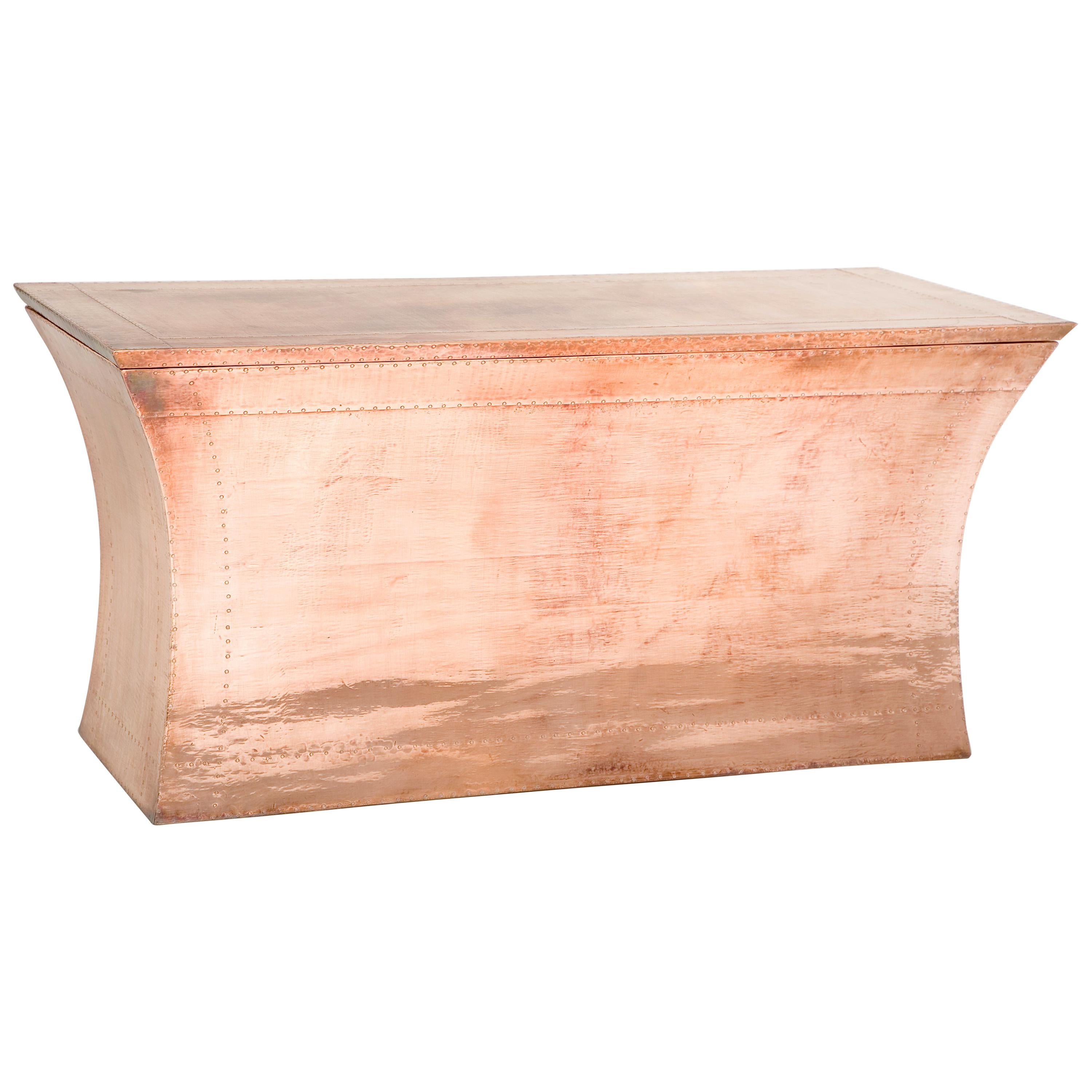 Vaisseau Bench in Copper Handcrafted in India by Paul Mathieu For Sale