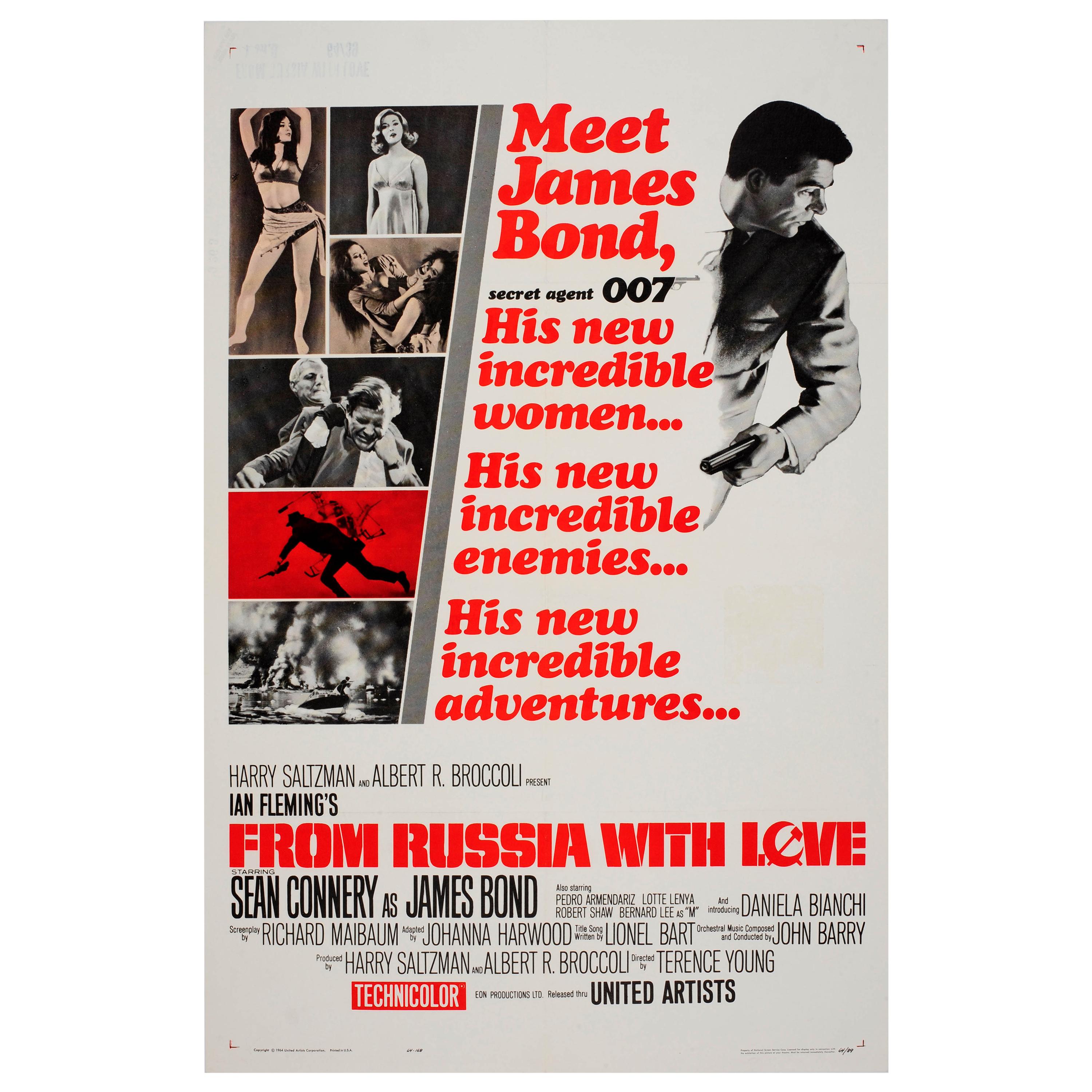 Original Vintage Movie Poster for the 007 James Bond Film From Russia With Love For Sale