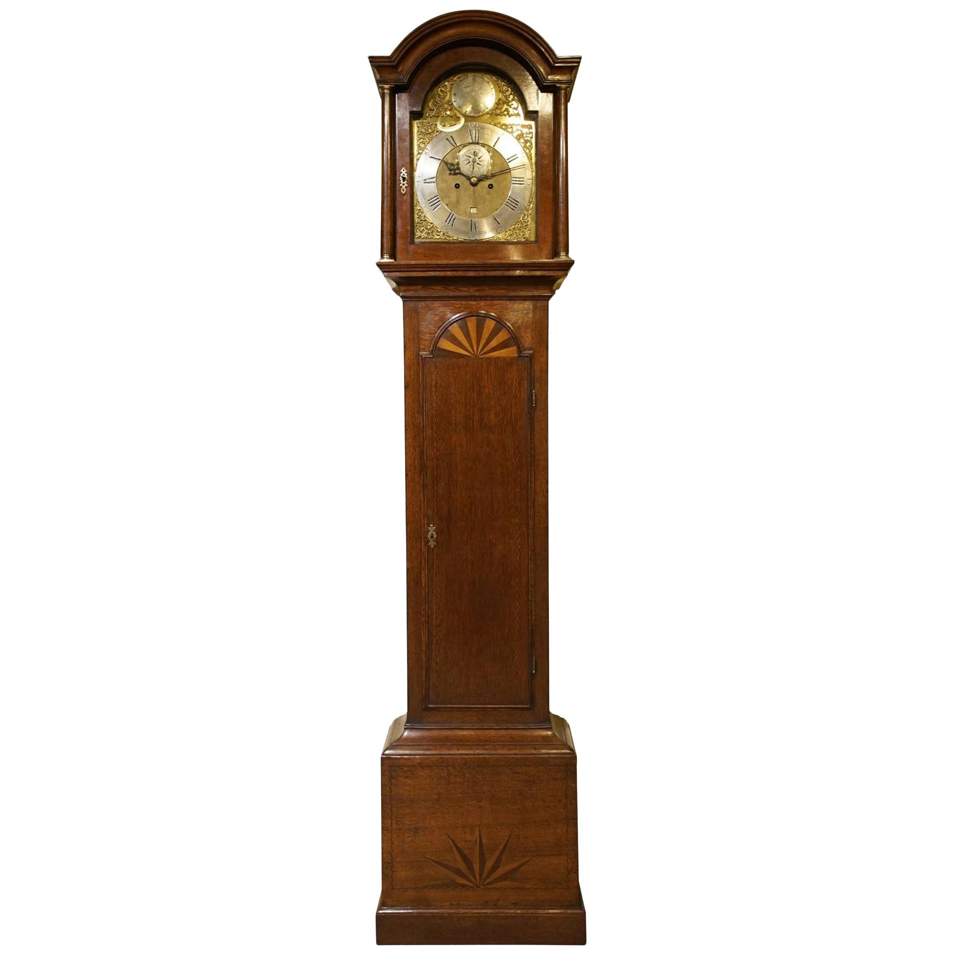 8 Day Oak Longcase Clock For Sale