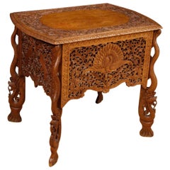 20th Century Exotic Wood Oriental Side Table, 1970