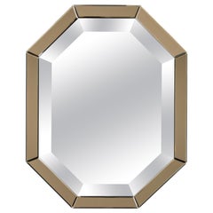 Vintage All-Glass Italian Octagonal Mirror