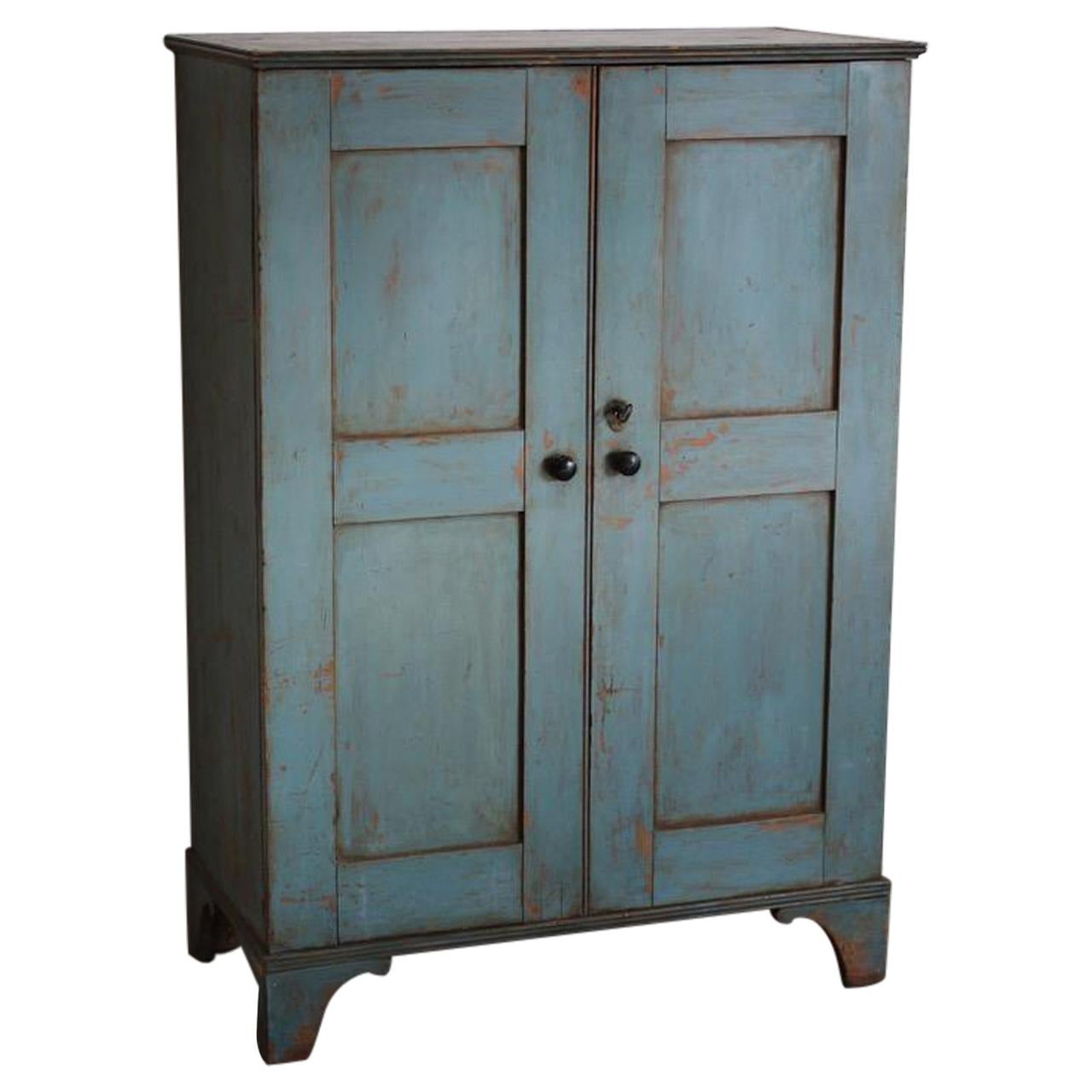 18th Century Painted House Keepers Cupboard in Original Paint