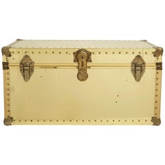 Brass Trunk with Hounds Tooth Lined Interior