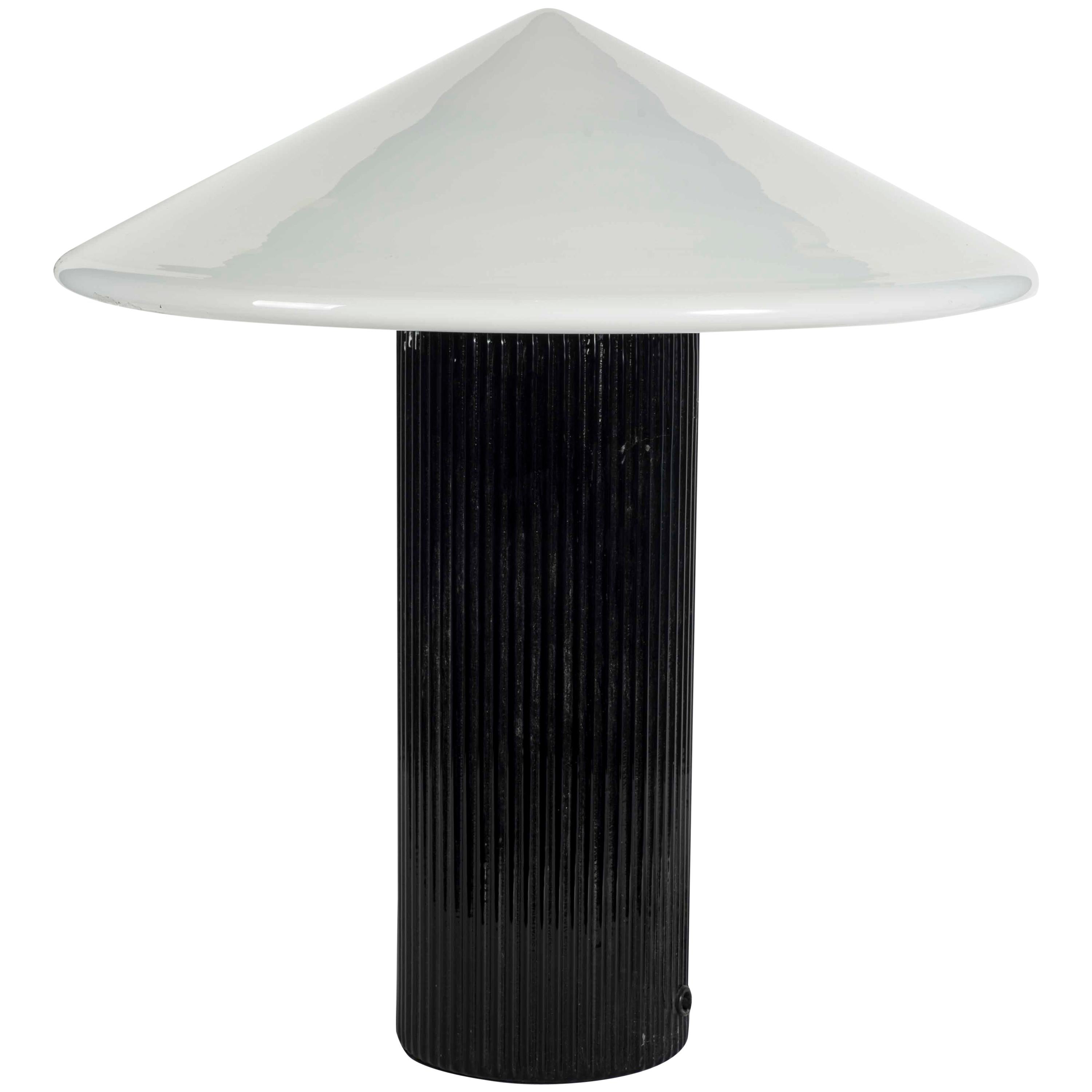Mushroom Table Lamp with Murano Glass Italy For Sale