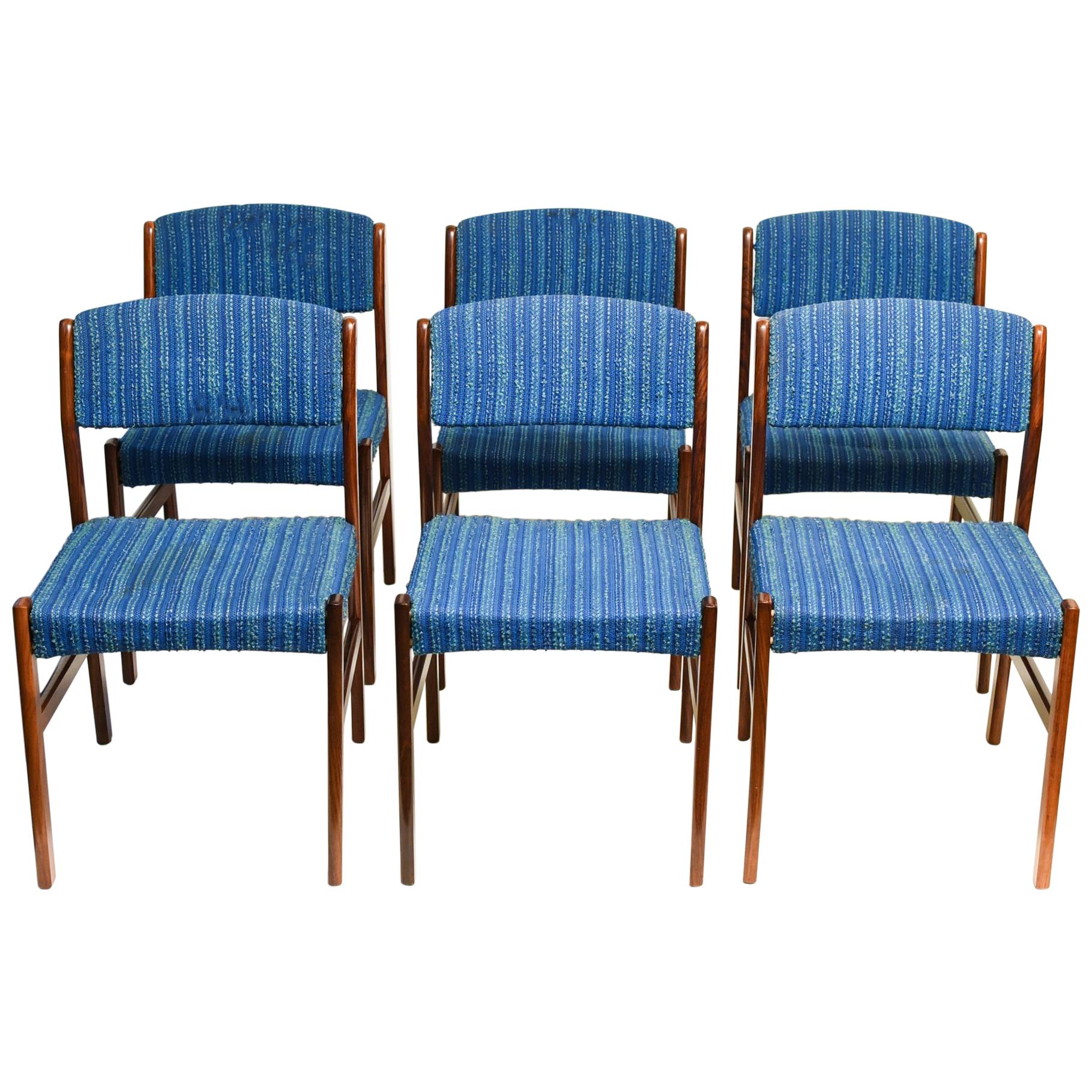 Mid Century Erik Buck Dining rosewood Chairs, 1960s For Sale