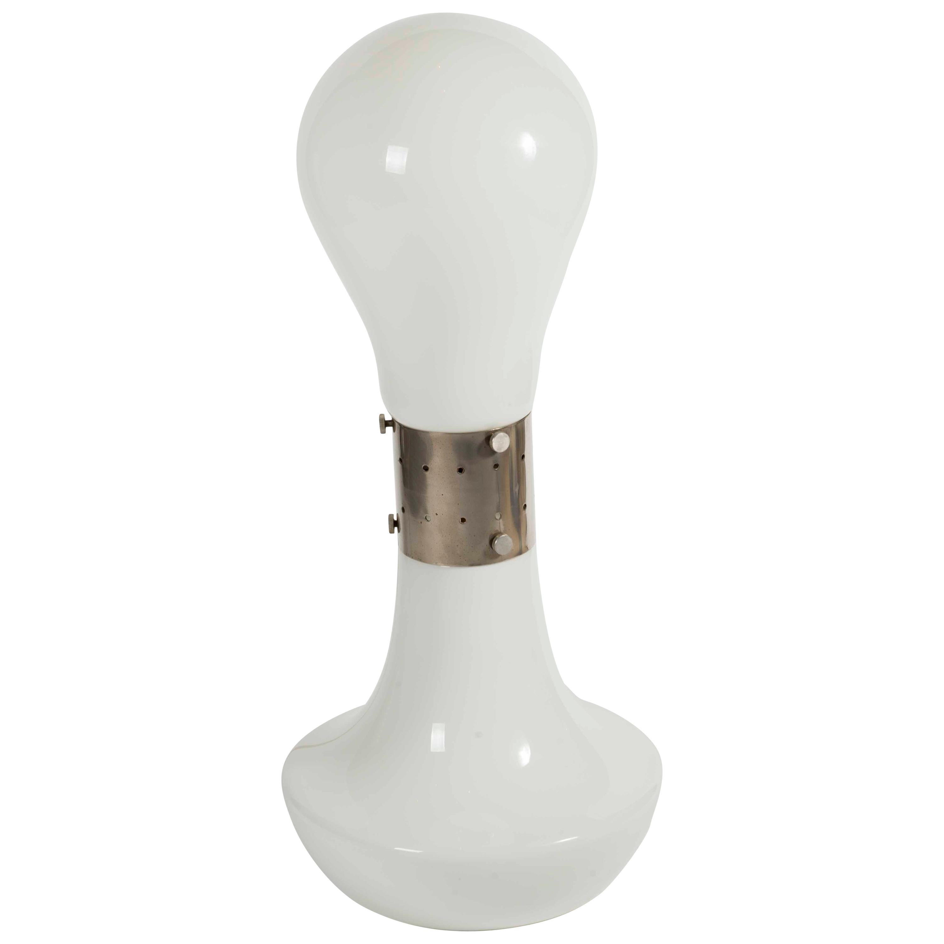 Carlo Nason for Mazzega White Murano Glass Floor Lamp For Sale