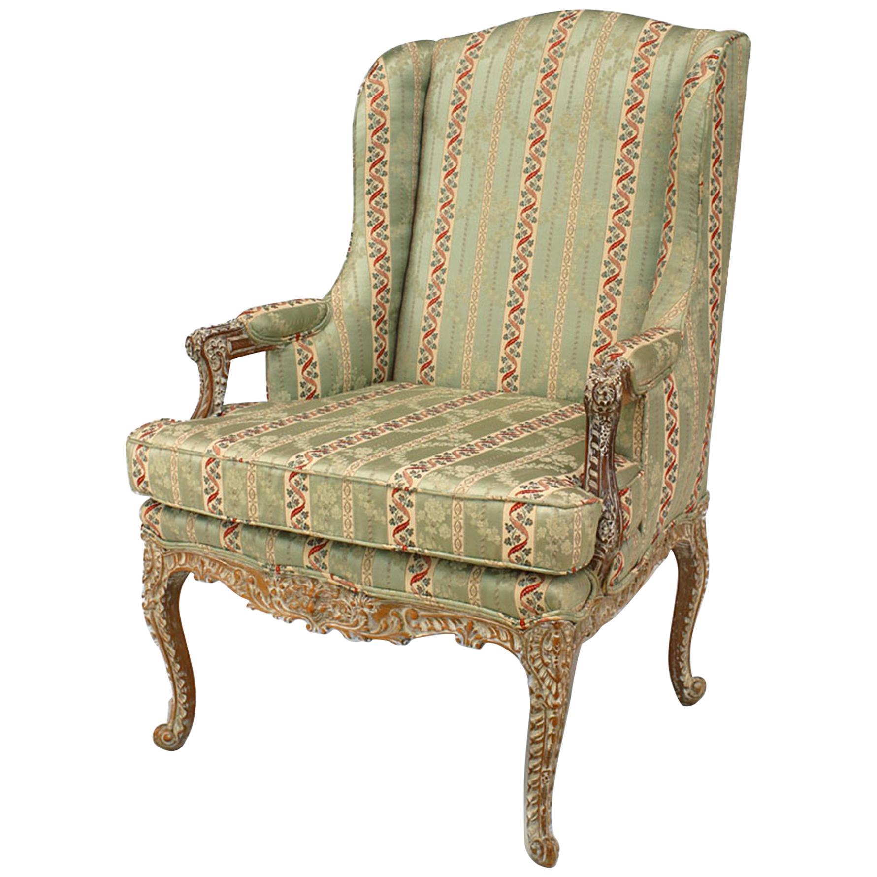 French Regence Bleached Arm Chair For Sale