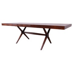 Robsjohn Gibbings for Widdicomb X-Base Walnut Dining Table, Newly Restored