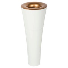 Floor Lamp in White and Gold-Copper