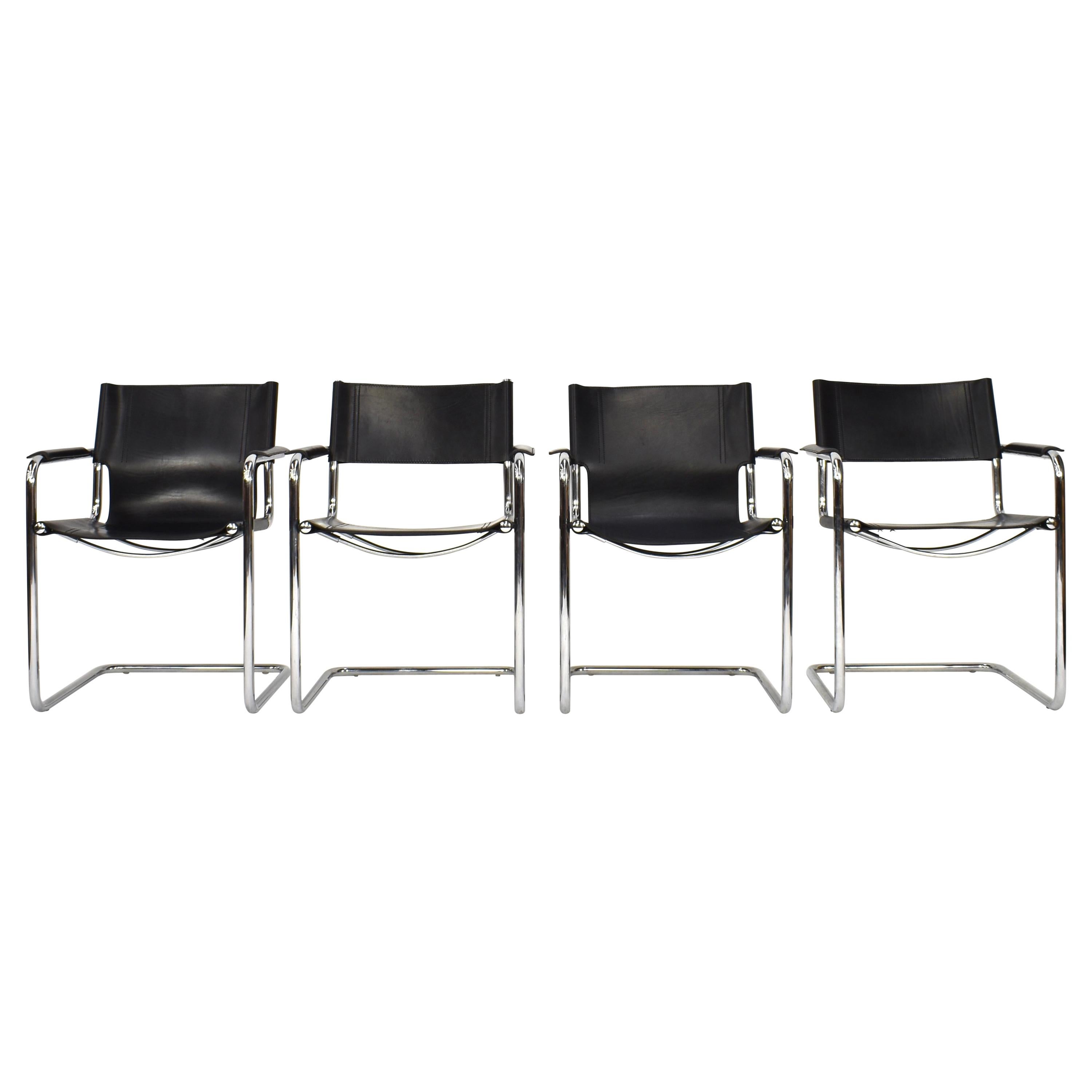 Set of Four Mart Stam Chairs by Matteo Grassi, Italy, 1970s