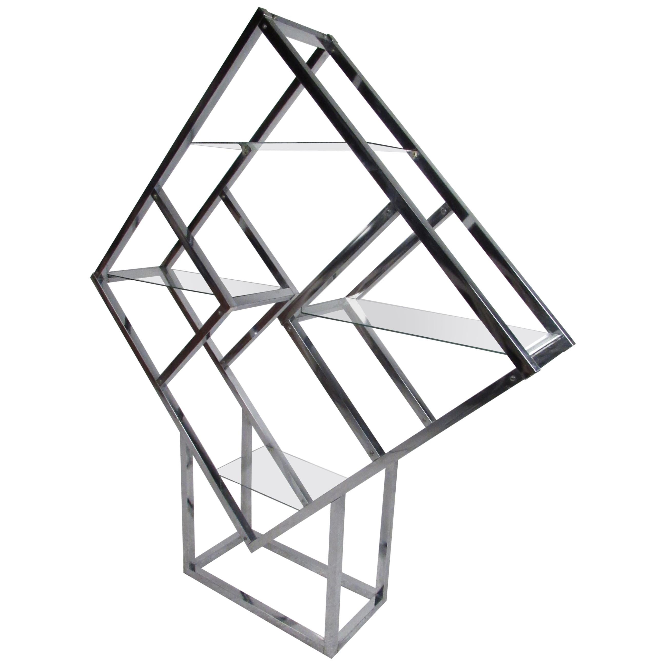 Moderne quadratische Diamant-Etagère aus der Mitte des Jahrhunderts