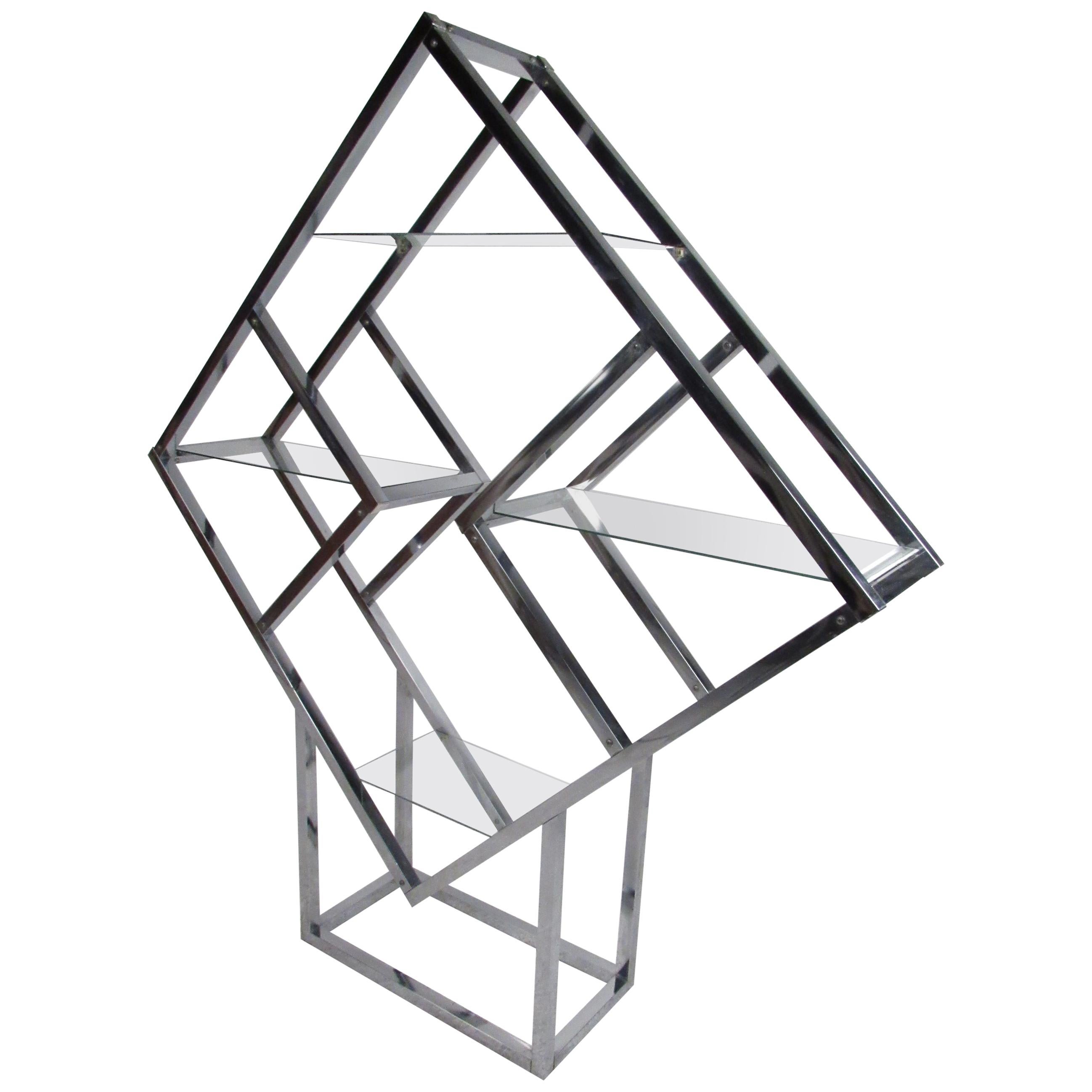 Mid-Century Modern Square Diamond Étagère