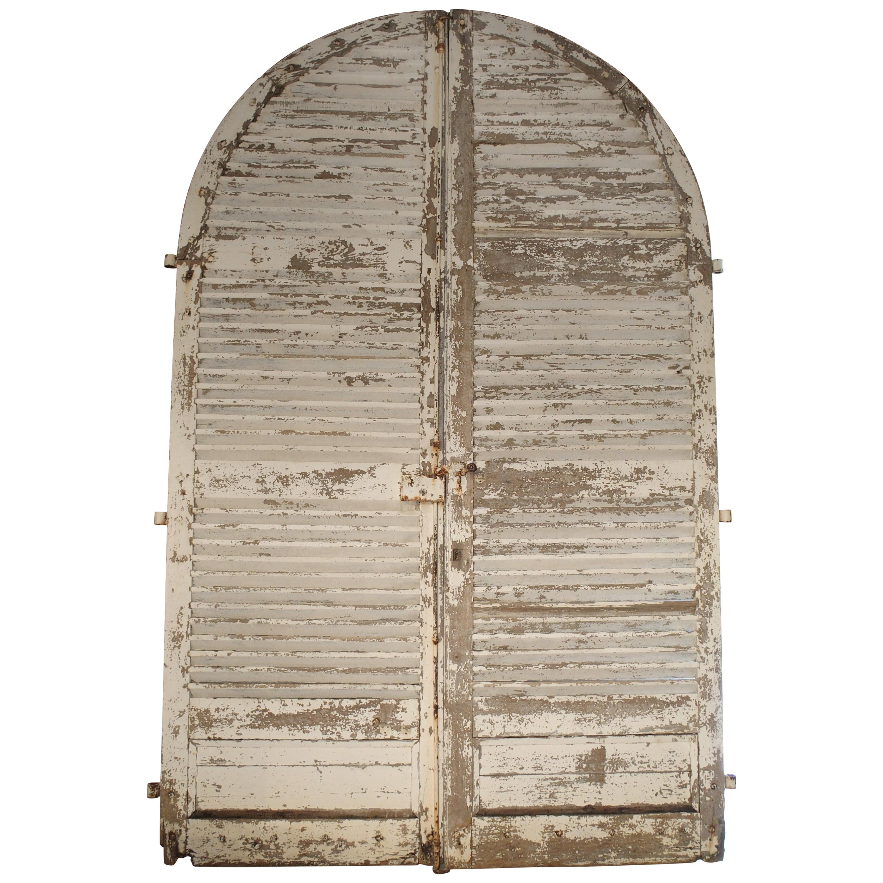 Pair of Large Antique French Door Shutters from a Chateau, 19th Century For Sale