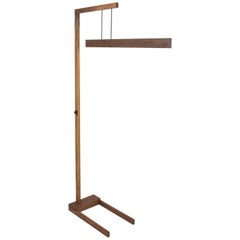Float - Walnut Floor Lamp with Suspended Dimmable LED Lighting Element