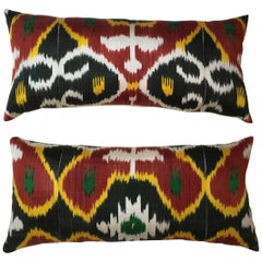 Pair of Silk Ikat Pillows