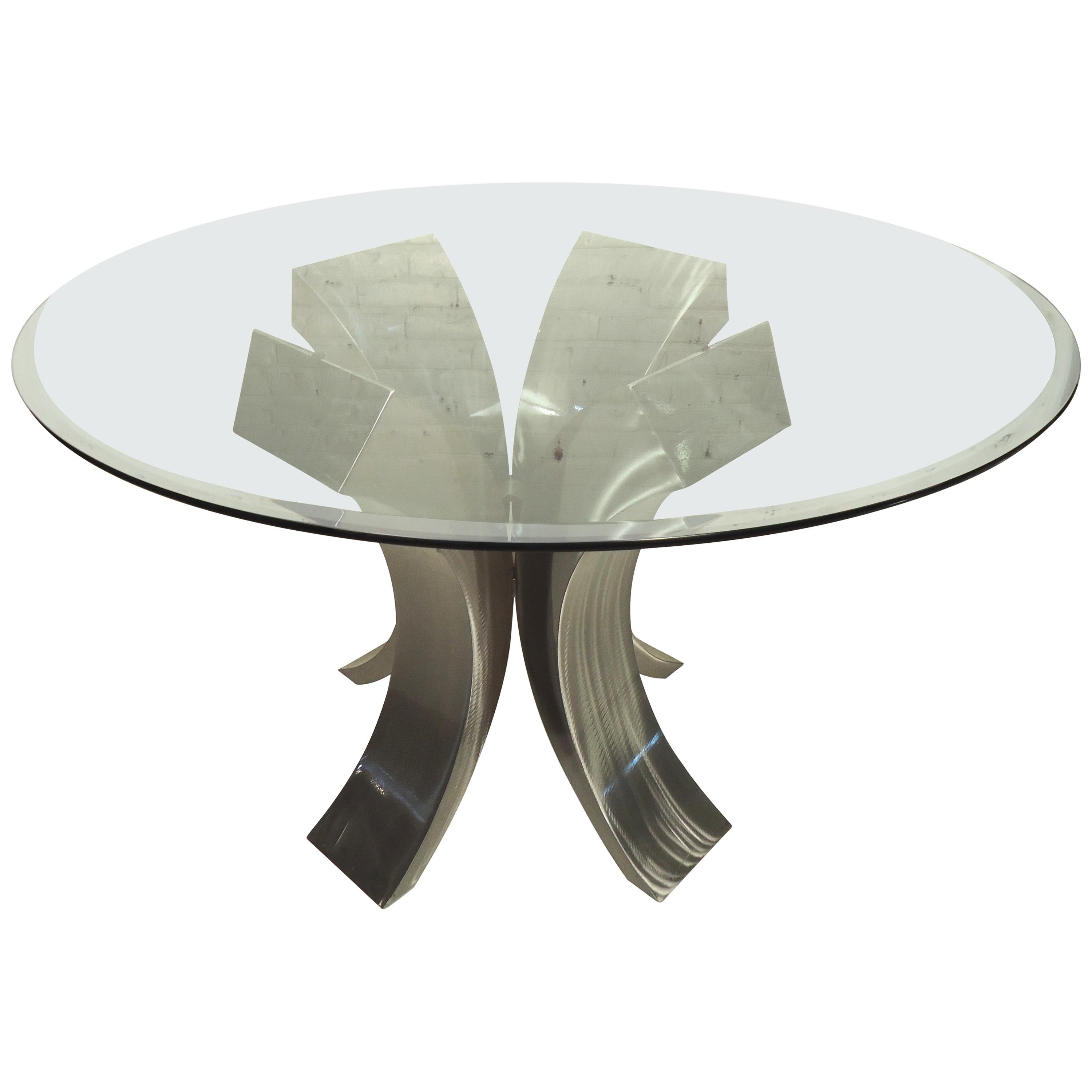Brushed Metal Dining Table