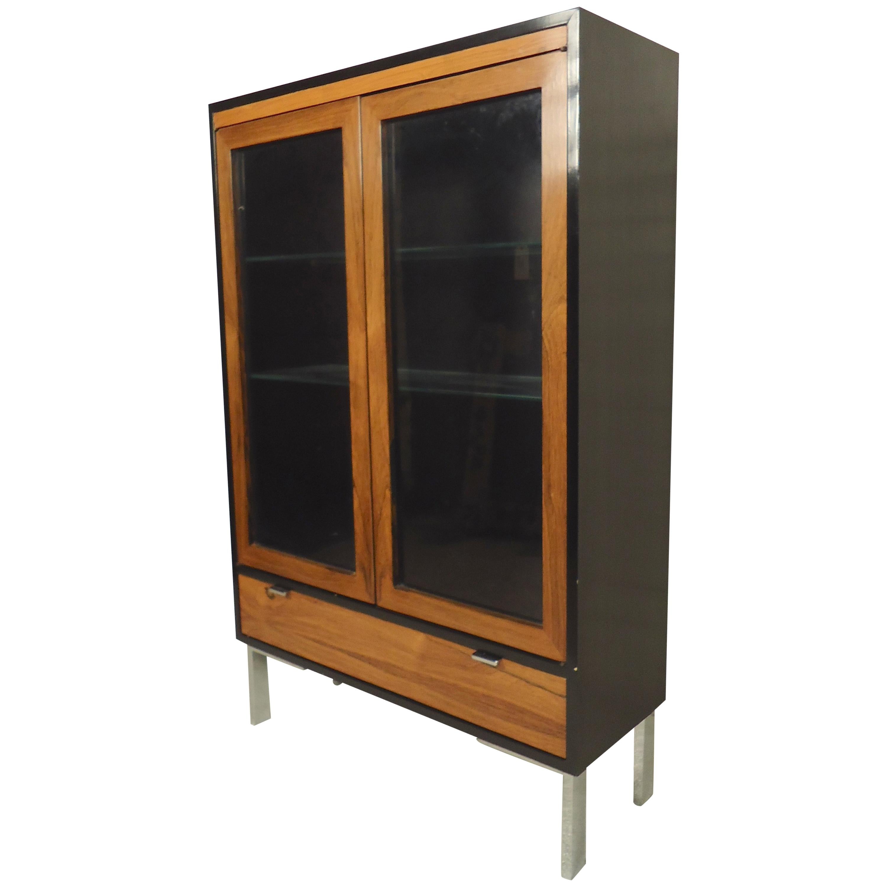 Rosewood Glass Front Cabinet